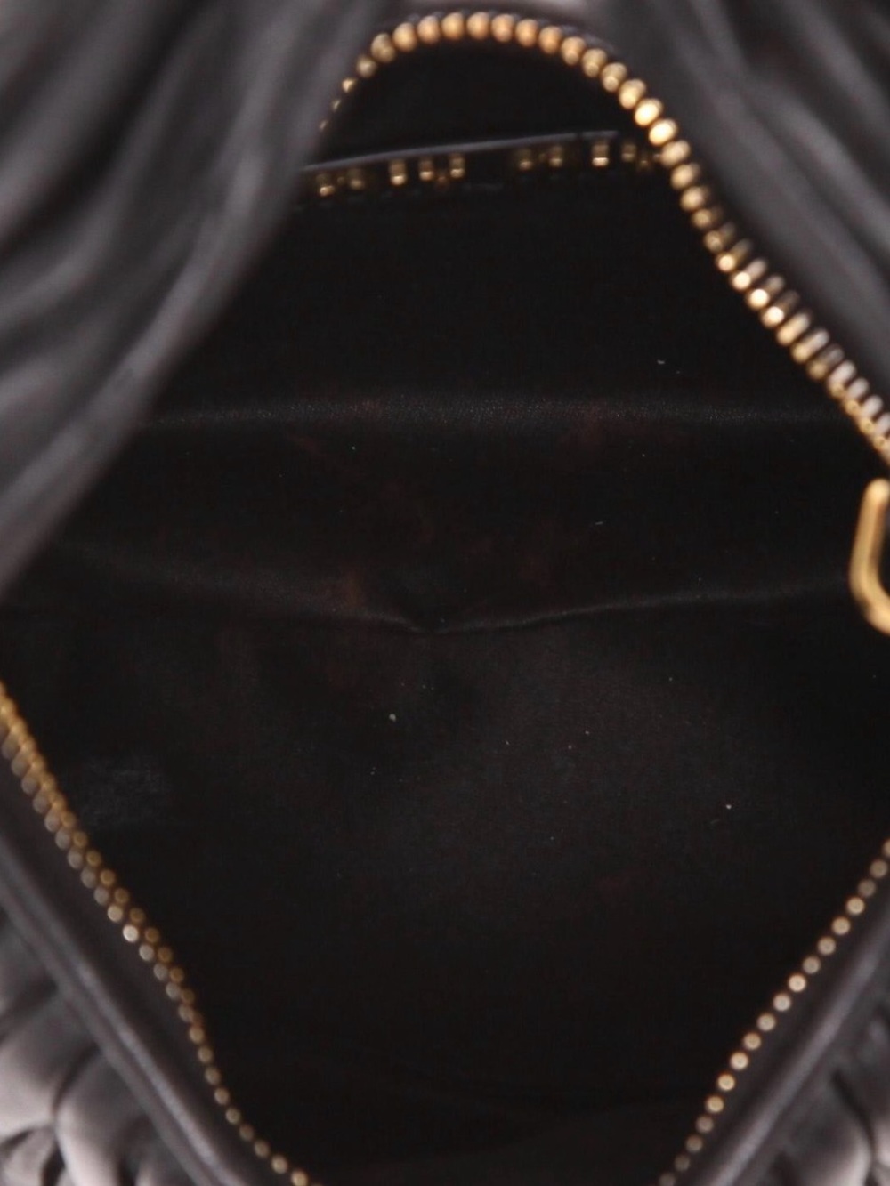 Miu Miu Black Matelassé Top-Handle Mini Bag with Gold Logo - Picture 7 of 7